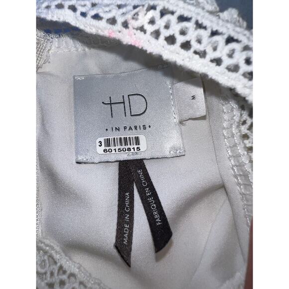 Anthropologie HD in Paris Enid Swing Dress Size M Ivory Lace High Neck Long Slv - Picture 8 of 15